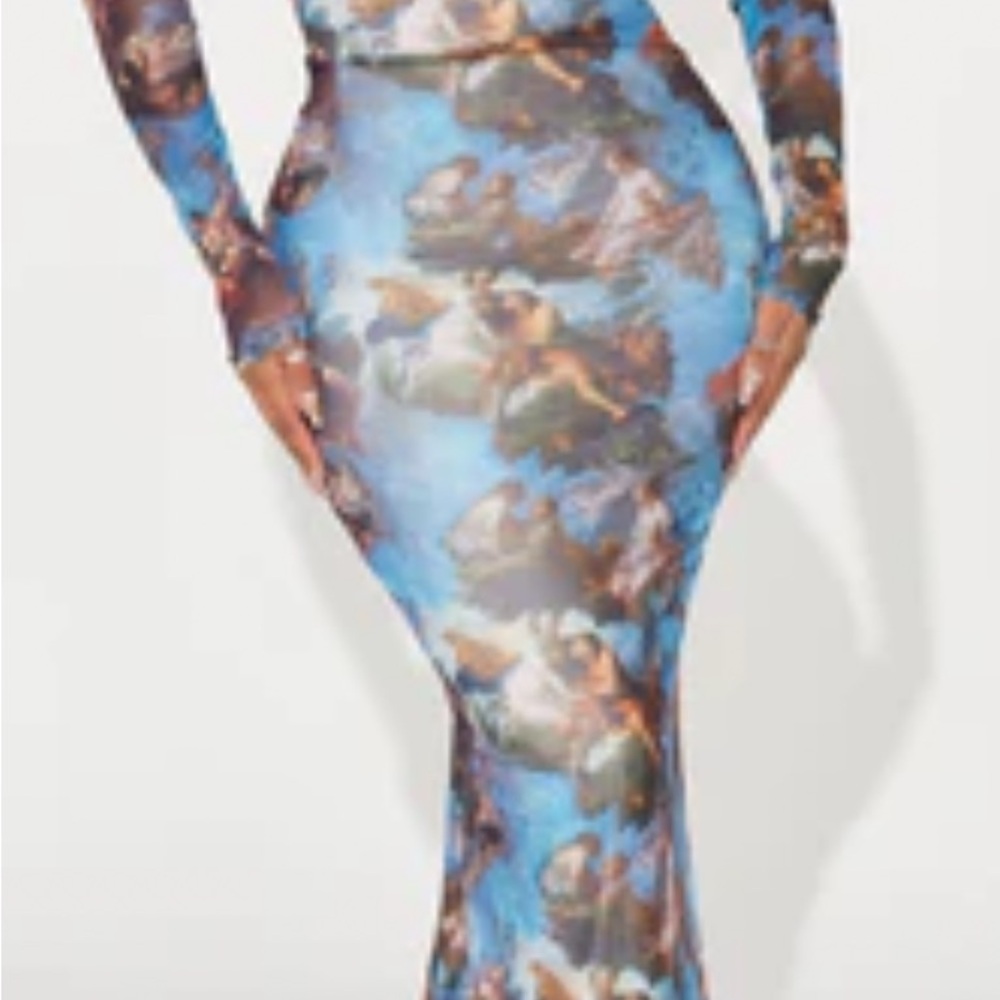 Angelic Mesh Maxi Dress - Blue/combo